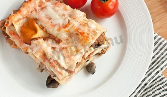 лазанья с сыром и грибами