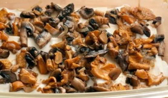 лазанья с сыром и грибами