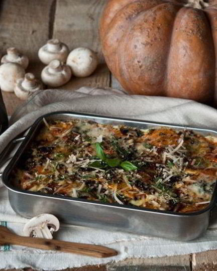 Рецепт лазаний с тыквой и грибами
