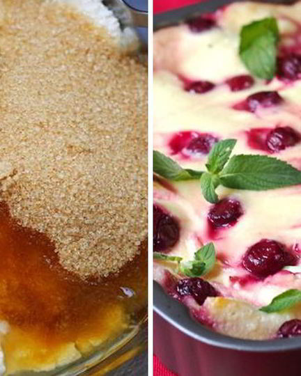 Рецепт вишнева-творожной лазанья