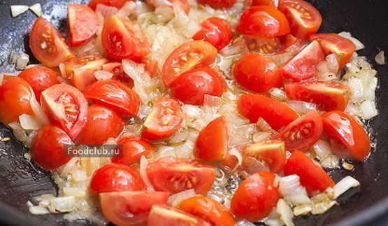 паста с беконом и помидорами черри