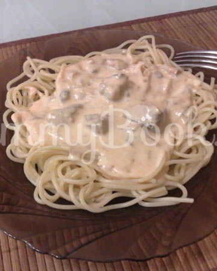 Рецепт паста с консервированным лососем