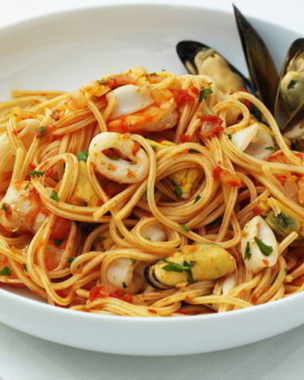 Рецепт пасты с мидиями в сливках