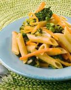 Паста с овощами в сливочном соусе