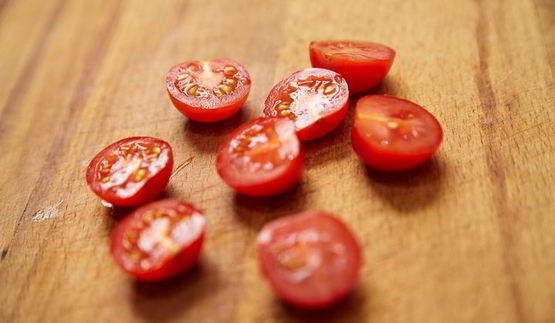 паста с роллом из дорадо и креветки