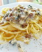 Паста с вешенками и сыром Дор блю