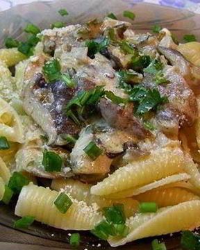 Паста с вешенками в сливочном соусе