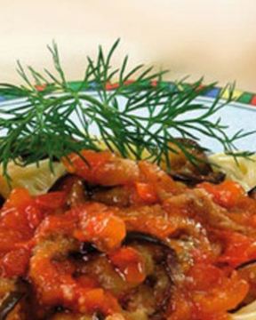 Спагетти с баклажанами