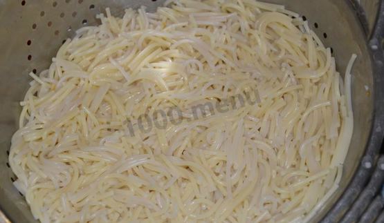 спагетти с куриным фаршем