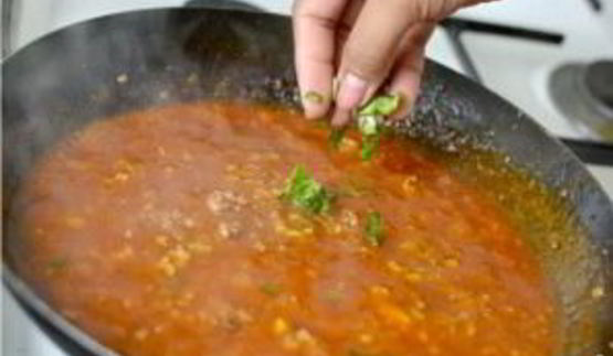 спагетти с мясом