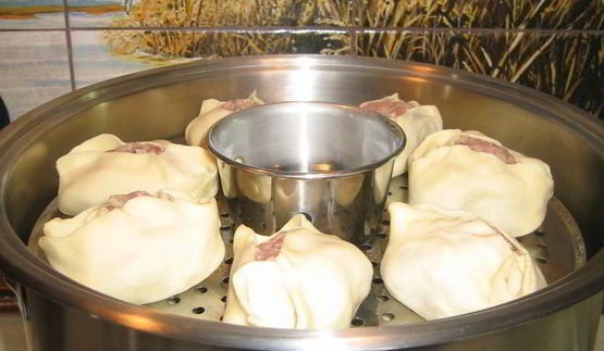 манты дружба с тройным мясом