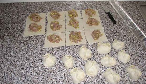 манты с кабачком