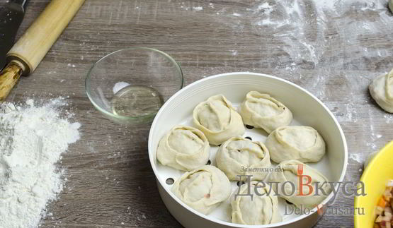 манты с мясом и тыквой в мультиварке