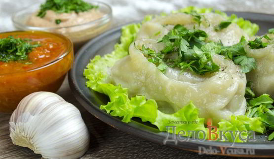 манты с мясом и тыквой в мультиварке