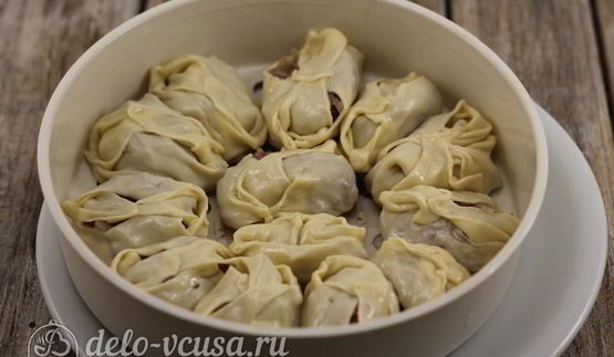 манты с мясом