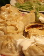 Манты с тыквой и курицей