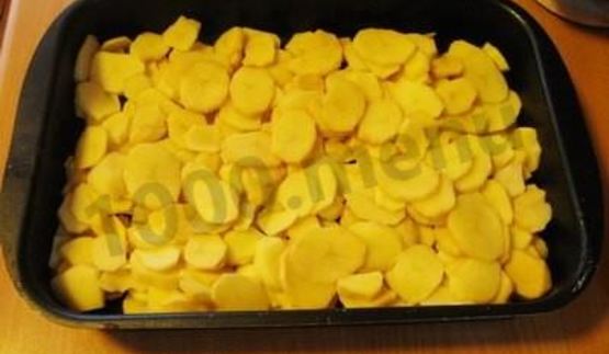 картошка по-французски с фаршем в духовке