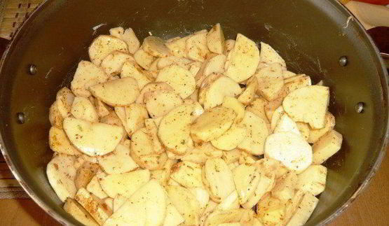 картошка по-французски с курицей