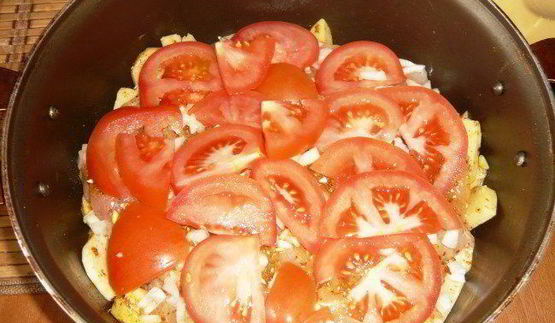 картошка по-французски с курицей