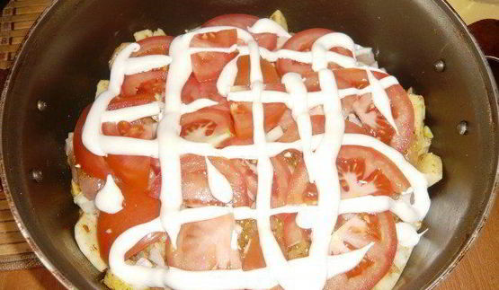 картошка по-французски с курицей