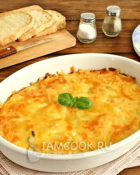 Мясо по-французски с картошкой и грибами