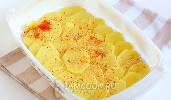 мясо по-французски с курицей и картошкой