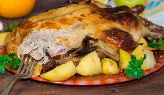 фаршированная курица в духовке