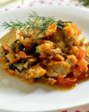 Индейка с баклажанами