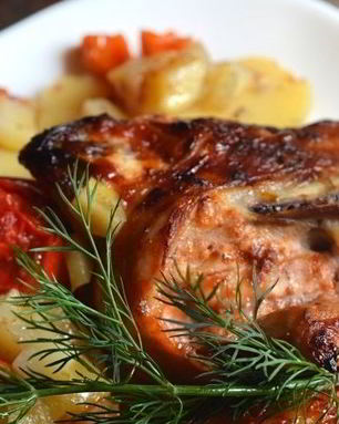 Куриные спинки с картошкой