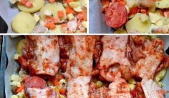 куриные спинки с картошкой
