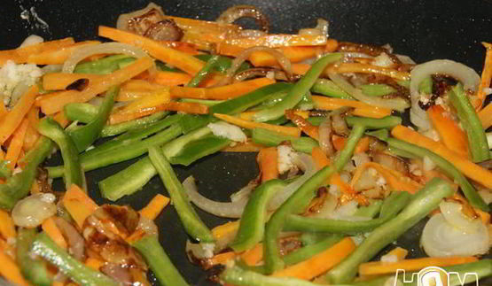 мясо в кляре с овощами