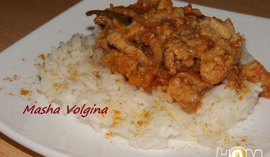 мясо в кляре с овощами