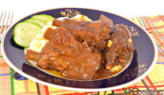 свиные ребрышки в соево-апельсиновом маринаде на сковороде