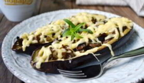 баклажаны, фаршированные грибами