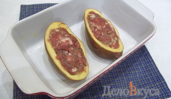 фаршированная картошка в духовке с мясным фаршем