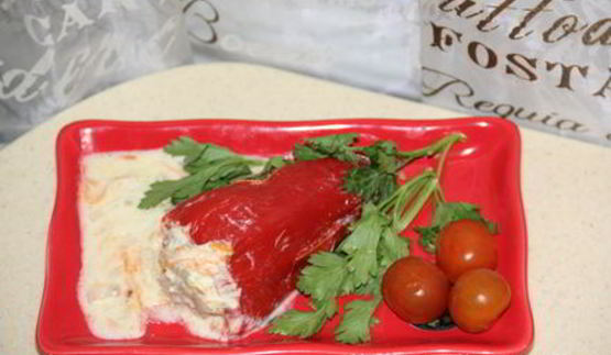 фаршированный перец в сметане