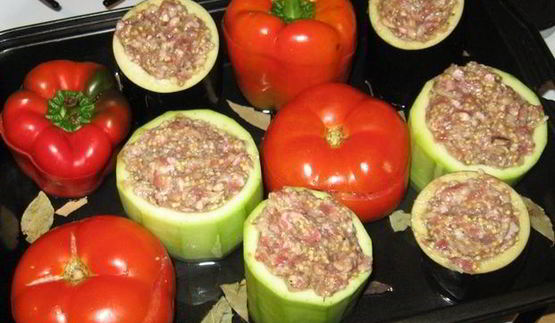 фаршированные овощи с пшеном