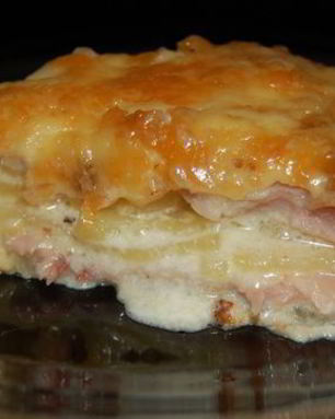 Гратен Дофинуа с ветчиной