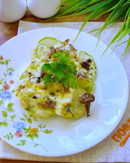 Рецепт кабачков с лисичками в духовке