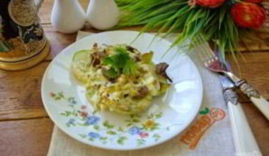 кабачки с лисичками в духовке