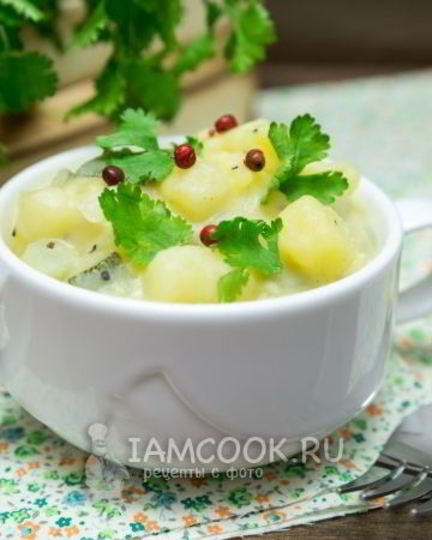 Рецепт кабачков, тушенных с картошкой в сметане