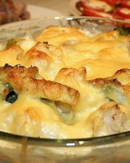 Рецепт капусты, запеченной под молочным соусом