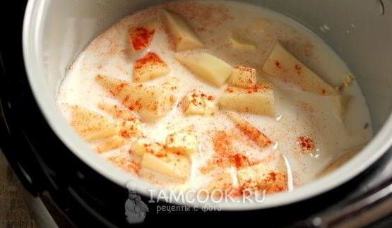 картошка тушеная в молоке