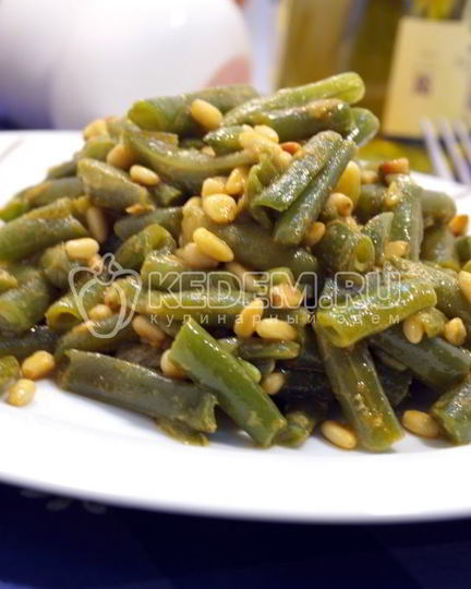 Рецепт стручковая фасоль с кедровыми орешками