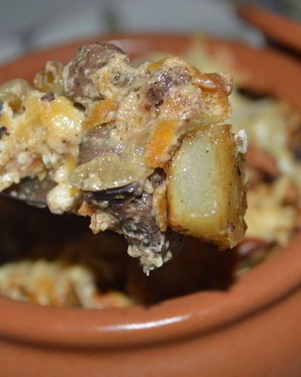 Рецепт горшочков с печенью и картошкой