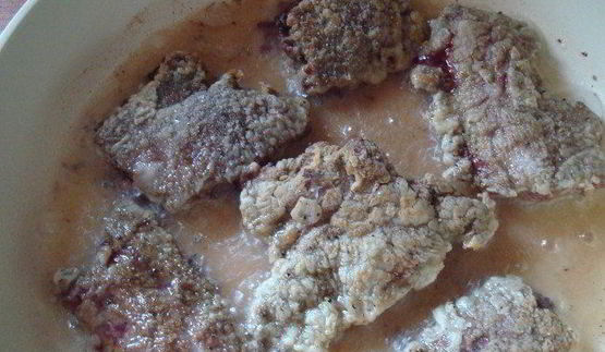 говяжья печень с яблоками