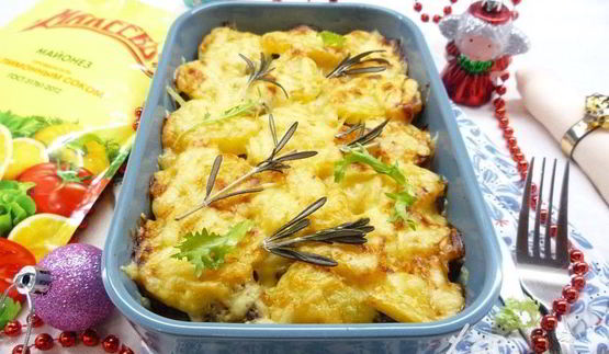 гратен с печенью индейки