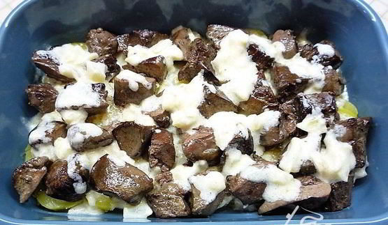 гратен с печенью индейки