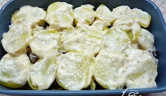 гратен с печенью индейки