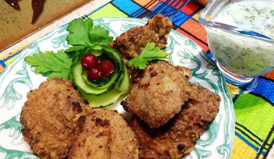 куриная печень, маринованная в сметане